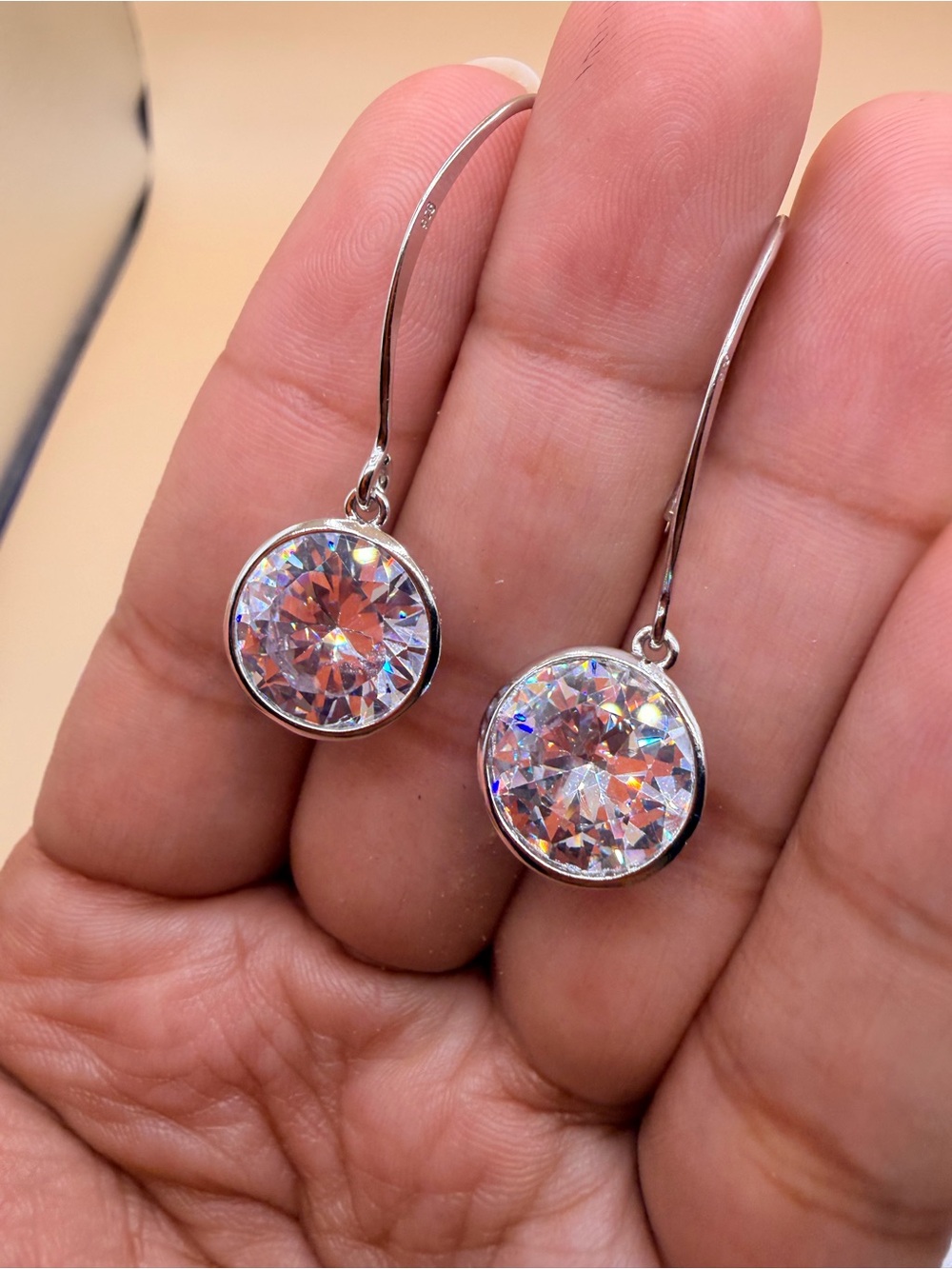925 Sterling Silver 10 Ctw Cz Earrings